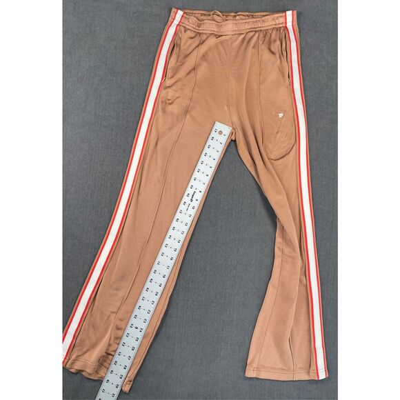 PINK Track Pants Women L Tan Side Stripe Lounge Athleisure Wide Leg Casual - Picture 6 of 13